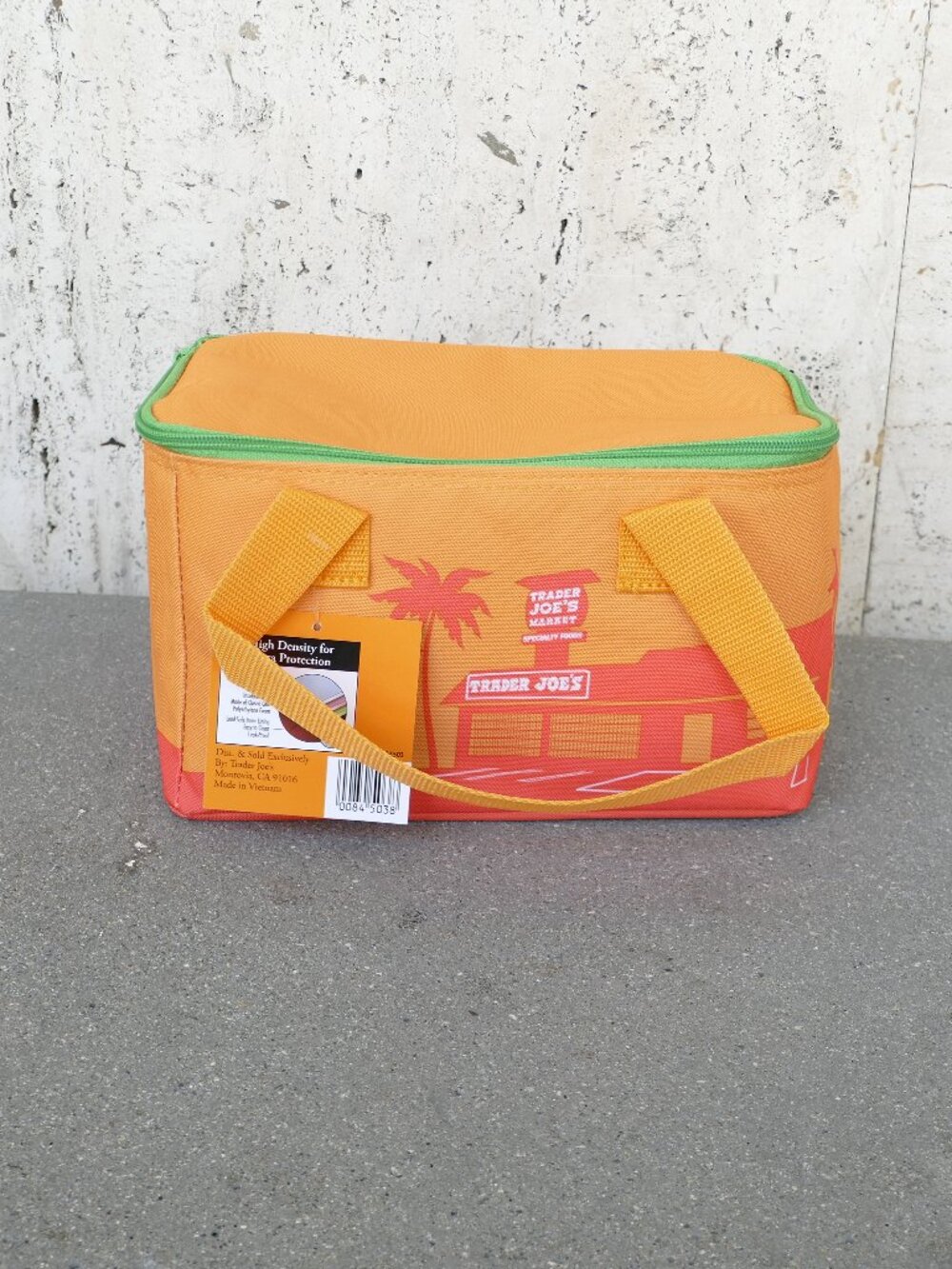 Trader Joe's Summer Insulated Mini Orange with Palm Trees Tote